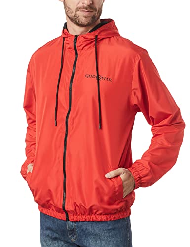 Jaqueta Corta Vento Capuz Omega, Masculino, God of War, Vermelho