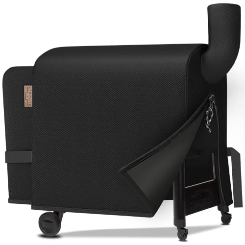 Pellet Grill Cover for Traeger Pro 34/780 Series 1000D Heavy Duty Rip-Proof Material Smoker Cover Waterproof UV and Fade Resistant Grill Cover with Straps & Zippers for Traeger Texas 34 Z Grills 700