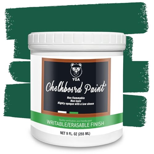 YOA Chalkboard paint, Green Matte, Acrylic Material, Non-toxic, 255g/9oz Cover