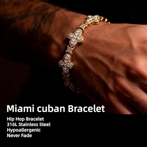 Pulsera para hombre LNEYIDABI 18K gold 8 inch miniatura 2