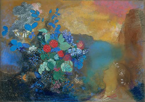 Affiche Ophélie parmi les fleurs d'Odilon Redon - Poster d'art mural grand format 60x90cm