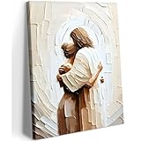 Kunstdruck auf Leinwand, Motiv: Jesus umarmende Frau, Gott und Mädchen, Wanddekoration, sicher in seinen Armen, Bilder, moderne christliche Heilung, Umarmung, Mormonen-Drucke, Poster, Kunstwerk für