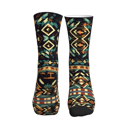 Native American Patterns Athletic Casual Socks Performance Breathable Comfy Heavy Cushion Crew Socks For Women Men2