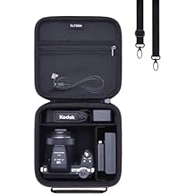 L LTGEM Camera Case Compatible with KODAK PIXPRO AZ405 / AZ528 / AZ425 / AZ255 Digital Camera and Accessories, with 2 Dividers and Shoulder Strap, Black