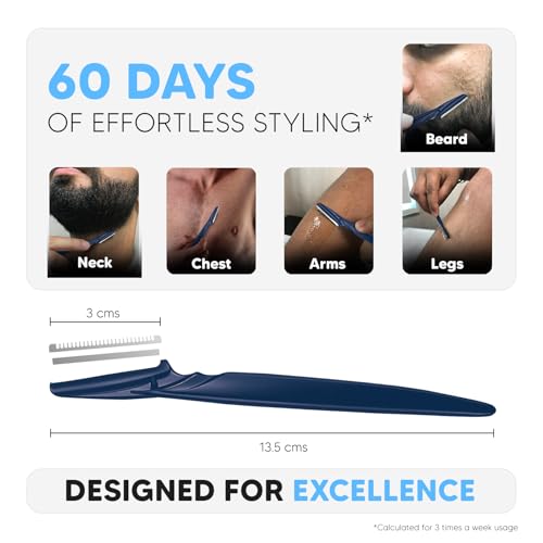 Image of LetsShave Pro Styler for Men Beard, Reusable, Pack of 3, Beard Shaper, Multi Grooming, Face Razor for Men, Beard Pen Styler, 60 Days of Styling