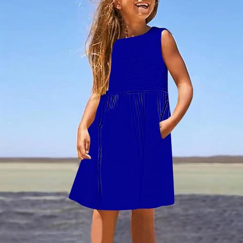 Sleeveless Dress for Girls Summer Round Neck Smooth Boho Dresses Lightweight Breathable Quick Dry Vacation Dress2