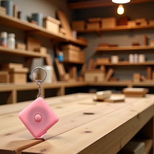 Cinta métrica portátil cuadrada rosa mini compacta telescópica miniatura 6