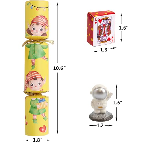 Ceiba Tree CHRISTMASPARTYTABLEFAVORNOSNAPA 10 Pack Christmas Crackers Poppers Party Favors Non-Snap No Popping Table Supplies Games thumb #2