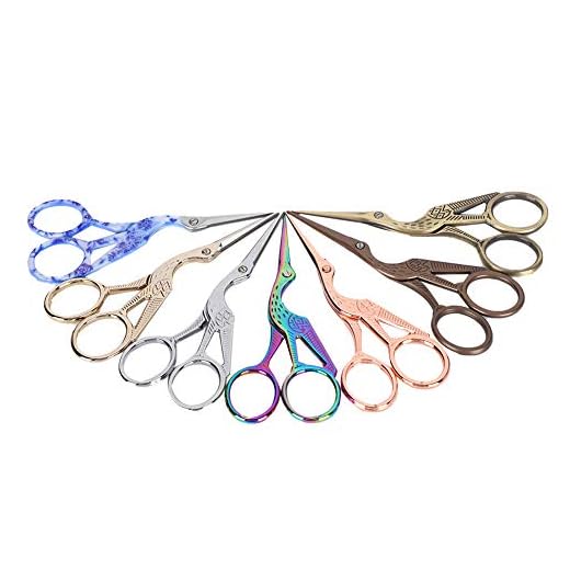 Tesoura Stich, Tesoura de cegonha luxuosa Tesoura em formato colorido Tamanho compacto Prático para costura de bordado, alfaiate, modelagem de sobrancelha