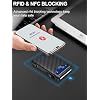 Wallet for Men RFID Wallet with 2 ID Windows & Money Clip, Slim Pop Up Card Holder for 10-12 Cards, Bifold Minimalist Smart Wallet for Front Pocket, Compact Metal Credit Card Holder, Gifts for Men