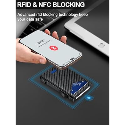 Wallet for Men RFID Wallet with 2 ID Windows & Money Clip, Slim Pop Up Card Holder for 10-12 Cards, Bifold Minimalist Smart Wallet for Front Pocket, Compact Metal Credit Card Holder, Gifts for Men