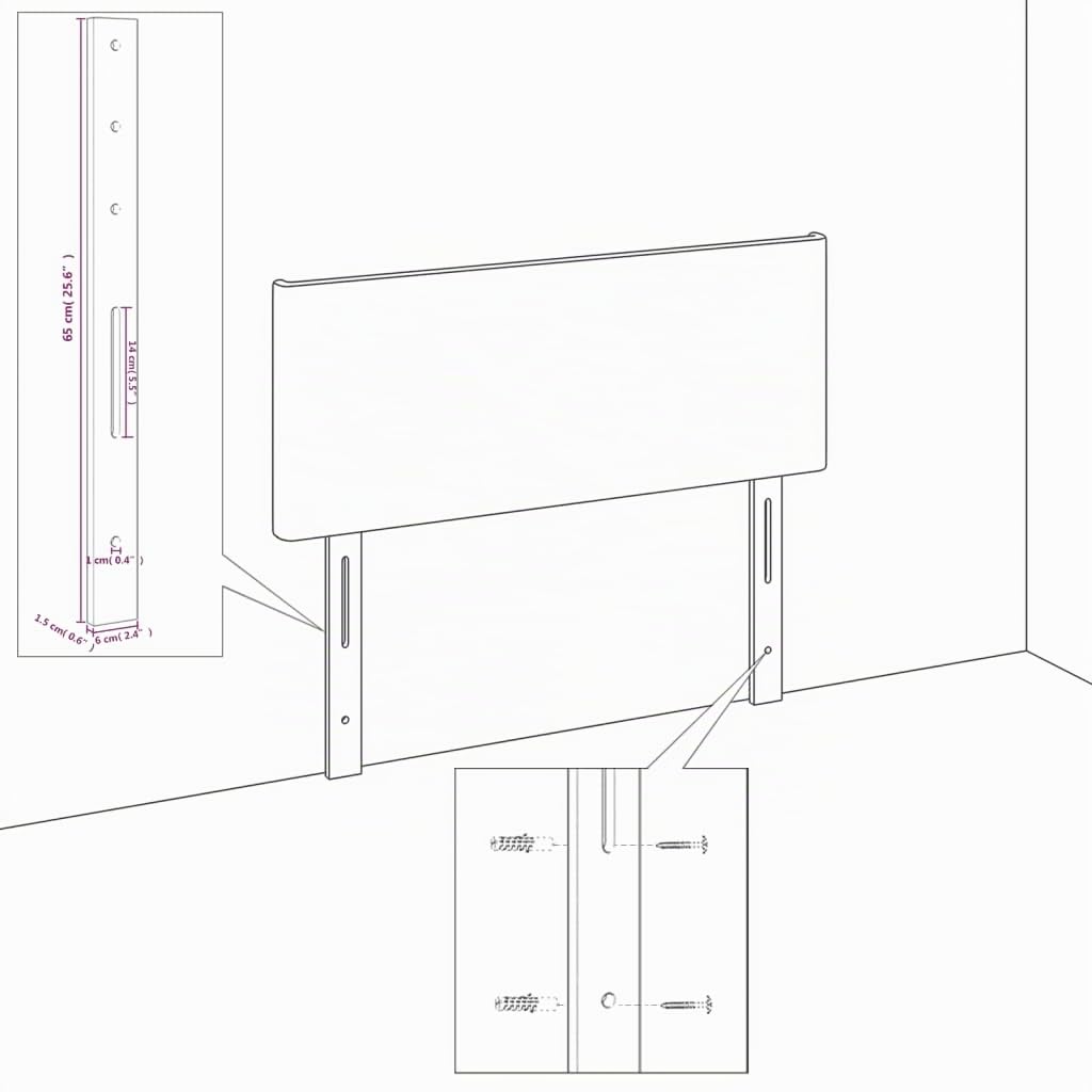 vidaXL Testiera a LED Tortora 160x5x78/88 cm in Tessuto