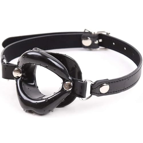 SAHOOSAFETY Bâillon buccal réglable en silicone, anneau, bâillon à boule, bâillon BDSM en cuir, bâillon for femme, bâillon buccal, écarteur de lèvres, aide à la gorge profonde for le bondage, le flirt