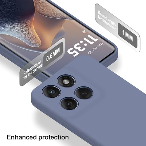 Image of DIZORO Microfiber Candy Case for Motorola G86 Power 5G Smooth Touch Cushion Liquid Soft Silicone Gel Rubber Phone Cases Non-Slip Full Body Protective Shockproof Back Cover -Lavender Grey