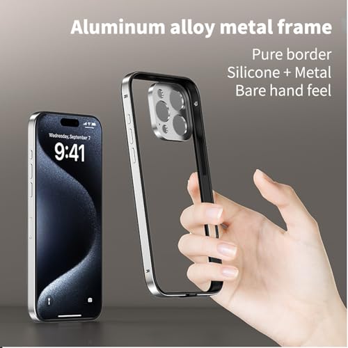Coque antichoc iPhone 15 Pro Max LUVI protection cadre métal - 7