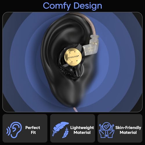 Image of Sounce KZ EDX Pro IEM Earphones | HiFi Stereo Dual Magnetic Circuit Dynamic Drivers | Resin Inlay Metal Process | 24 Ohms Impedance | Detachable 5N OFC 2Pin Cable | Black