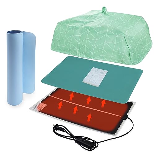 Resin Heating Mat with Timer and Cover-Epoxy Resin Dryer Tool Set Resin Silicone Molds Heating Pad 3 Hours Fast Resin Curing Machine Resin Supplies