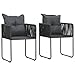 Festnight Lot de 2 Chaises de Jardin résine tressée Chaise d Exterieur Chaise pour terrasse Fauteuil Noir 51,5 x 51,5 x 67 cm