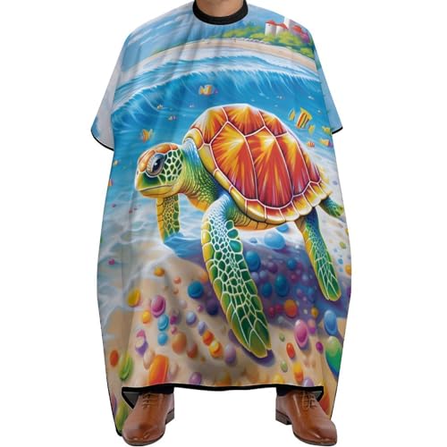 Ocean Animal Sea Turtles Hair Cutting Cape for Men Women Waterproof Barber Cape Adjustable Salon Haircut Capes