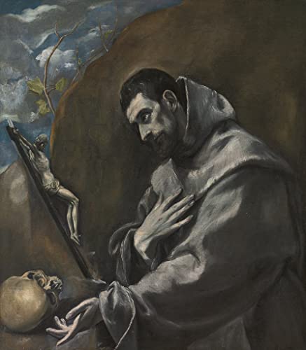 Peinture Saint d'Assise par El Greco affiche décorative 60x90cm pour salon