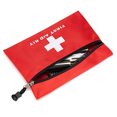 Image of Red First Aid Bag Small First Aid Kit Empty Medical Storage Bag for First Aid Kits Pack Emergency Hiking Backpacking Camping Cycling Travel Car (Red 7.9x5.5 12PCS)