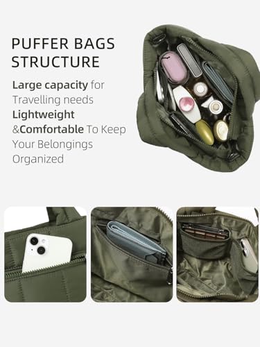 WESTBRONCO Mini Puffer Bag Quilted Crossbody Bags for Women Small Puffy Purse Nylon Shoulder Handbag with Adjustable Strap2