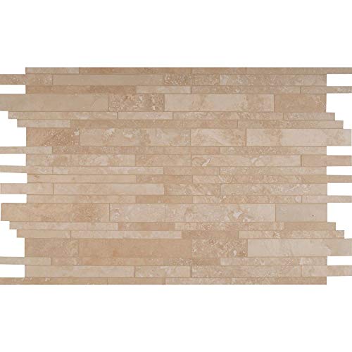 Tuscany Ivory Interlocking Pattern 12X18 Honed Travertine Mosaic, 15 Sft/Case (10Pcs) #TOP3