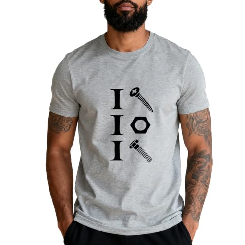 I Screw I Nut I Bolt Mechanic Hardware Tool T-Shirt Funny Graphic Tee Grey