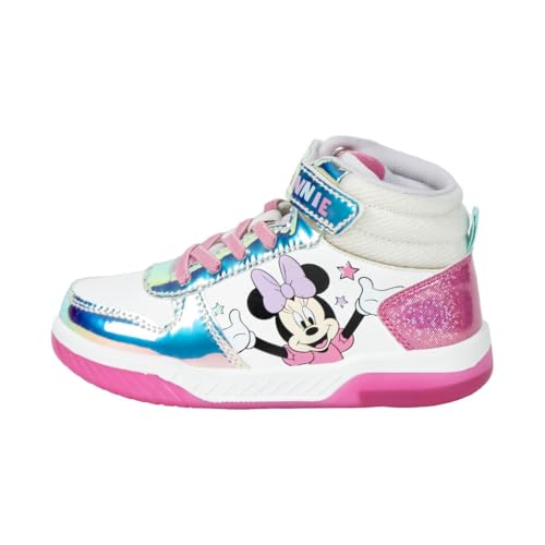 Disney Minnie Mouse Baskets pour Filles, Chaussures Baskets Haute Cadeau pour Filles, Taille EU 28