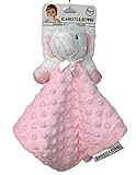 Blankets & Beyond Pink/White Raised Dot Elephant Baby Security Blanket