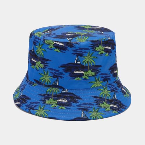 Image of Quanhaigou Bucket Hat for Men Women,Packable Reversible Printed Sun Hats,Fisherman Outdoor Summer Travel Hiking Beach Caps (Coco Palm Tree)