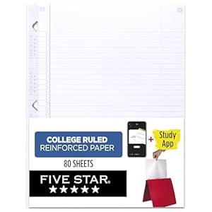 5 Star Unfastened Leaf Paper + Exam...