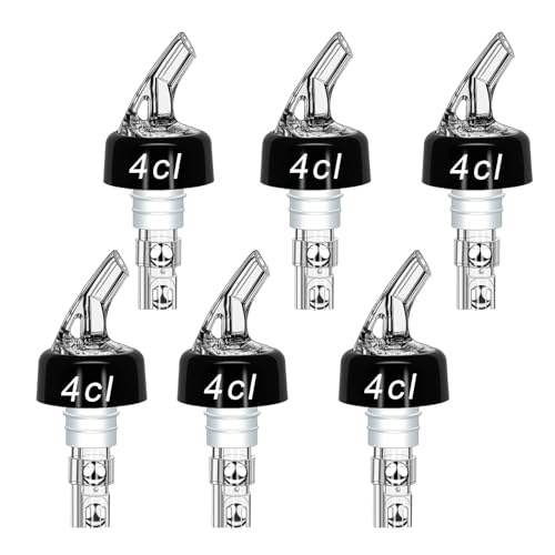 Zyluniy Bouchon Doseur Alcool 4cl, 6pcs Bec Verseur Réglable pour Vin rouge, Whisky, Alcool blanc et Vin jaune, Doseur Liquide Précis