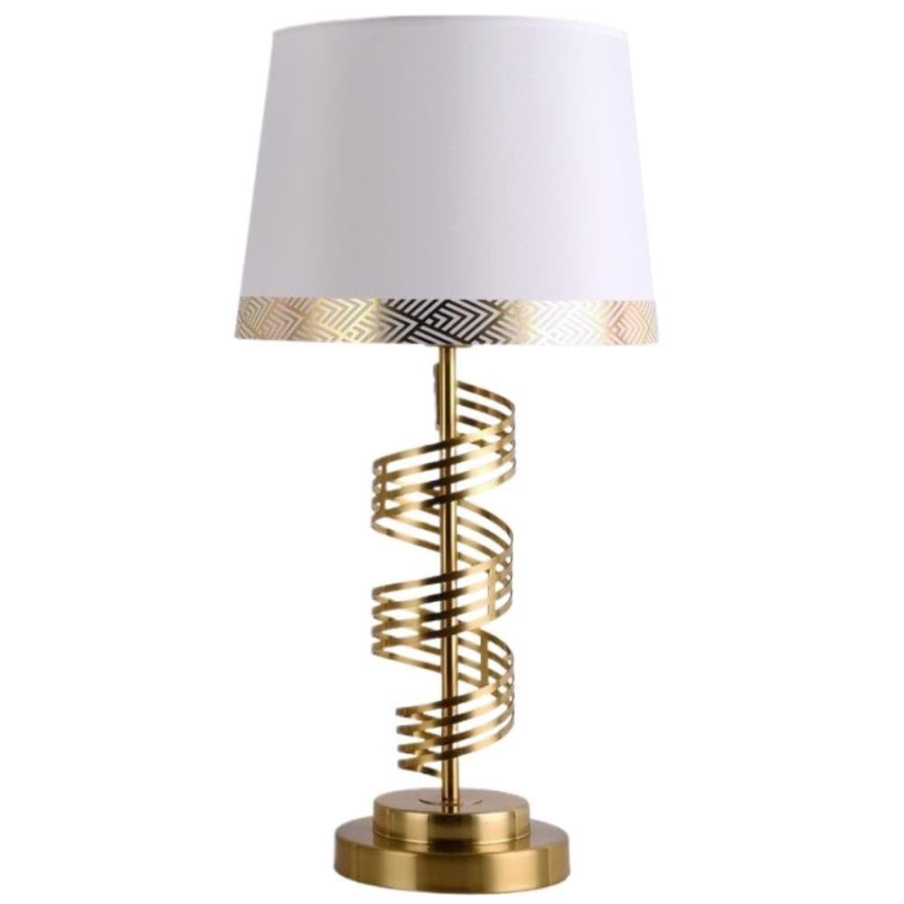 Lampada di lusso postmoderna, luce ambientale sul comodino | Lusso post moderno, base in metallo, paralume in tessuto, dimmerabile, luce ambientale