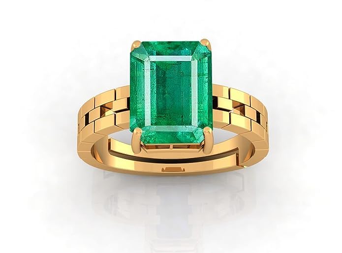 5.00 Ratti Certified Precious Emerald Ring Adjustable Panna Gemstone Gold Plated Ring Astrological Purpose for Men and Women-image-7