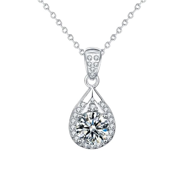 Collier Moissanite Argent Pour Femme - Le Pendentif Idéal de Vos Fiançailles