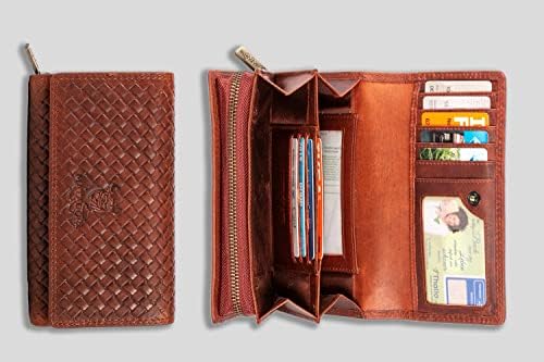 MATADOR |Lima| Dames portemonnee groot incl. stijlvolle cadeauverpakking | Dames portemonnee leer, dames portemonnee groot leer met RFID bescherming | Luxe lederen portemonnee dames, bruin (vintage MATADOR |Lima| Dames portemonnee groot incl. stijlvolle cadeauverpakking | Dames portemonnee leer, dames portemonnee groot leer met RFID bescherming | Luxe lederen portemonnee dames, bruin (vintage