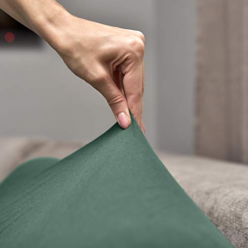 leevitex® Spannbettlaken 120x200cm - 130x200cm | Spannbetttuch Bettlaken | 100% Jersey Baumwolle | Matratzenhöhe bis 25 cm | Ökotex | Dunkelgrün