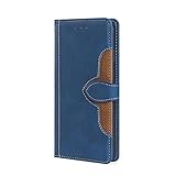 UILYI Funda compatible con Xiaomi Redmi Note 12T Pro, funda de teléfono con tapa y forma de sombrero de paja a la moda, carcasa anticaídas con función de soporte, azul