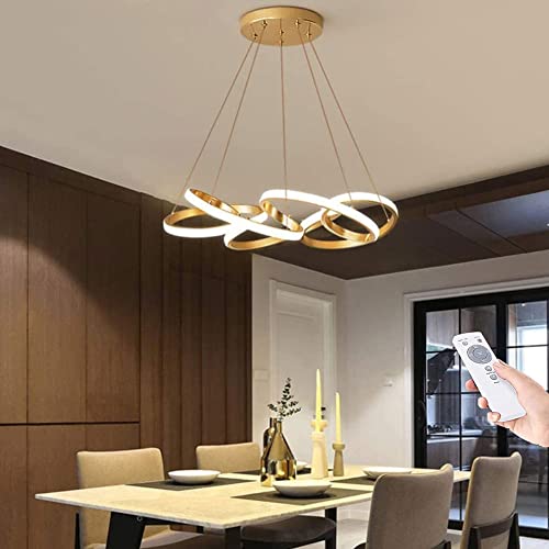 Lustre LED suspendu salon en aluminium moderne luminaire dimmable télécommande