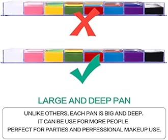 UCANBE Athena Face Body Painting Kit - 20 Color Large Deep Pan Paint, 24 Stencils, 2pcs Brushes, Professional Oil Based SFX Makeup Palette for Art, Theater, Halloween, Parties and Cosplay