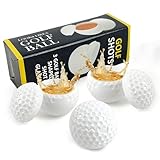 KEAGAN Golfball-Schnapsgläser mit Deckel, 42,5 ml, weiß, Kunststoff, Golf-Partybecher, Geschenk für Golf-Enthusiasten, Outdoor-Party, 3 Stück