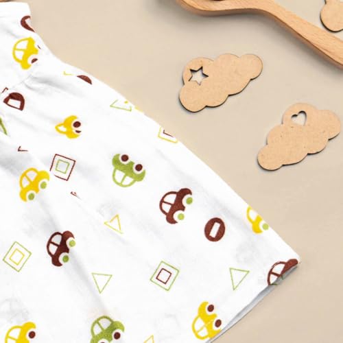 Image of Kidbea Cotton Baby Dress for Girls | Soft Sleeveless Summer Dress for Girl | Cute Printed Newborn Baby Muslin Frocks with Tie-Up Closure