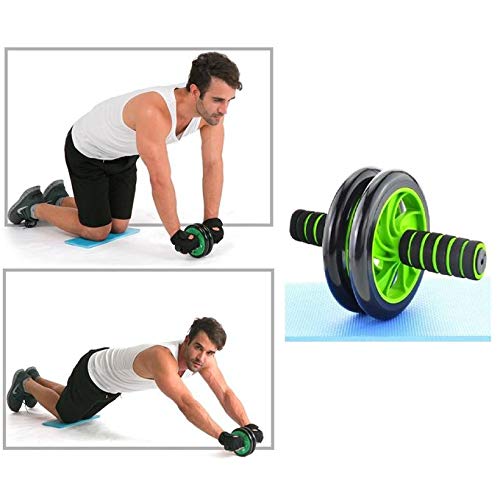 ADDCART Unisex Dual Wheel AB Roller with 2 Latex Resistance Tubes - for Core Abdominal Workouts and Belly Fat Burner 3