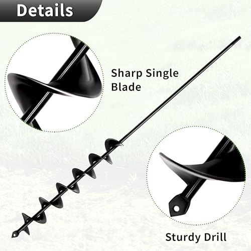 5x80cm Auger Drill Bit for Planting Garden, Earth Auger Drill Bit, Bulb Planter Post Hole Digger Garden Spiral Hole Planting Hex Driver Auger, Solid Shaft 4 5x80cm Auger Drill Bit for Planting Garden, Earth Auger Drill Bit, Bulb Planter Post Hole Digger Garden Spiral Hole Planting Hex Driver Auger, Solid Shaft - Image 4
