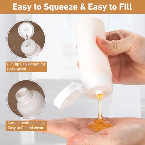 Travel Bottles for Toiletries 5 PCS 3.38 oz TSA Approved Travel Size Containers for Toiletries Leak-proof Shampoo and Conditioner Bottles Refillable Plastic Squeeze Bottle Travel Essentials4