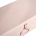 Beautify Blush Pink Vintage Style Steel Metal Storage Trunk Set Lockable and Decorative with Rose Gold Handles - College Dorm and Bedroom Footlocker Trunks