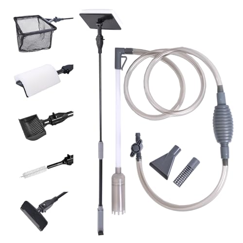 Image of Aquarium Cleaning Kit - Fish Tank Gravel Vacuum Cleaner & Algae Scraper for Glass Tanks, Easy Water Change & Algae Removal for Freshwater & Saltwater Tanks, Maintain Clear & Healthy Water