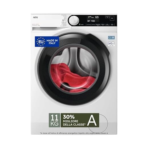 AEG Lavatrice Carica Frontale Serie 7000 ProSteam, 11 kg, LR7FD114B, Vapore Refresh, Tecnologia PreciseWash, Cesto Care Drum, Classe Energetica A, Motore Inverter, 1351 giri/min, 636x847x597 mm