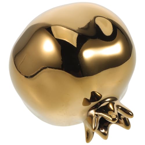 LOORGVEL Jarrón de Cerámica Forma de Granada Dorada Florero Decorativo para Arreglos Centro de Mesa Elegante para Sala y Bar Maceta Hidropónica Resistente Mantenimiento